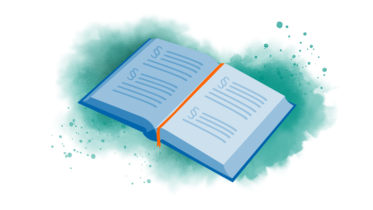 En bild som visar en lagbok. 