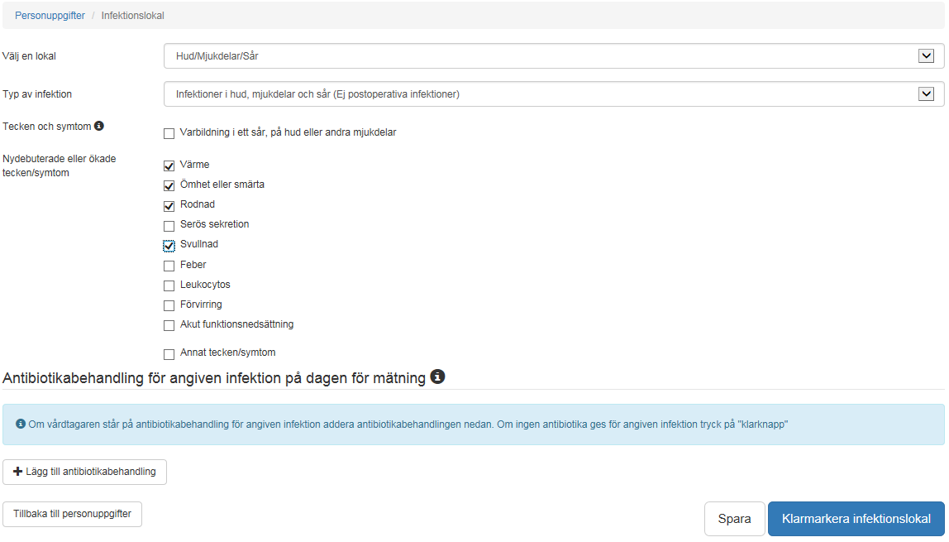Sk&auml;rmbild fr&aring;n Senior alert p&aring; inmatningsf&auml;lt.