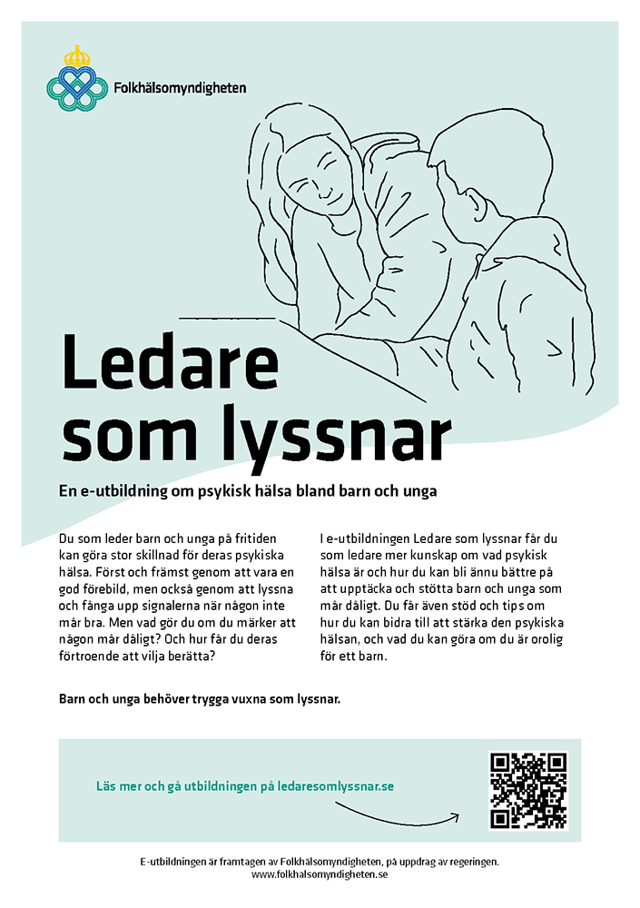 Bild på Flyer i A5 som berättar om utbildningen Ledare som lyssnar